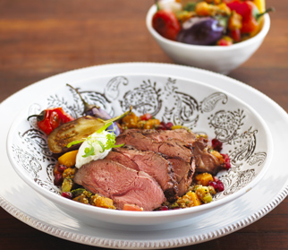 Chermoula marinated lamb top sirloin with vegetable tagine
