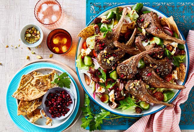 Za’atar Lamb Chops with Fattoush Style Salad