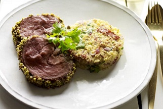 Date and Pistachio Crusted Lamb