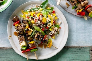 Cypriot-style Aussie grassfed beef and haloumi kebabs